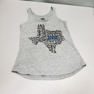 home tree Texas gray, black tank top women's size small (4-6)
